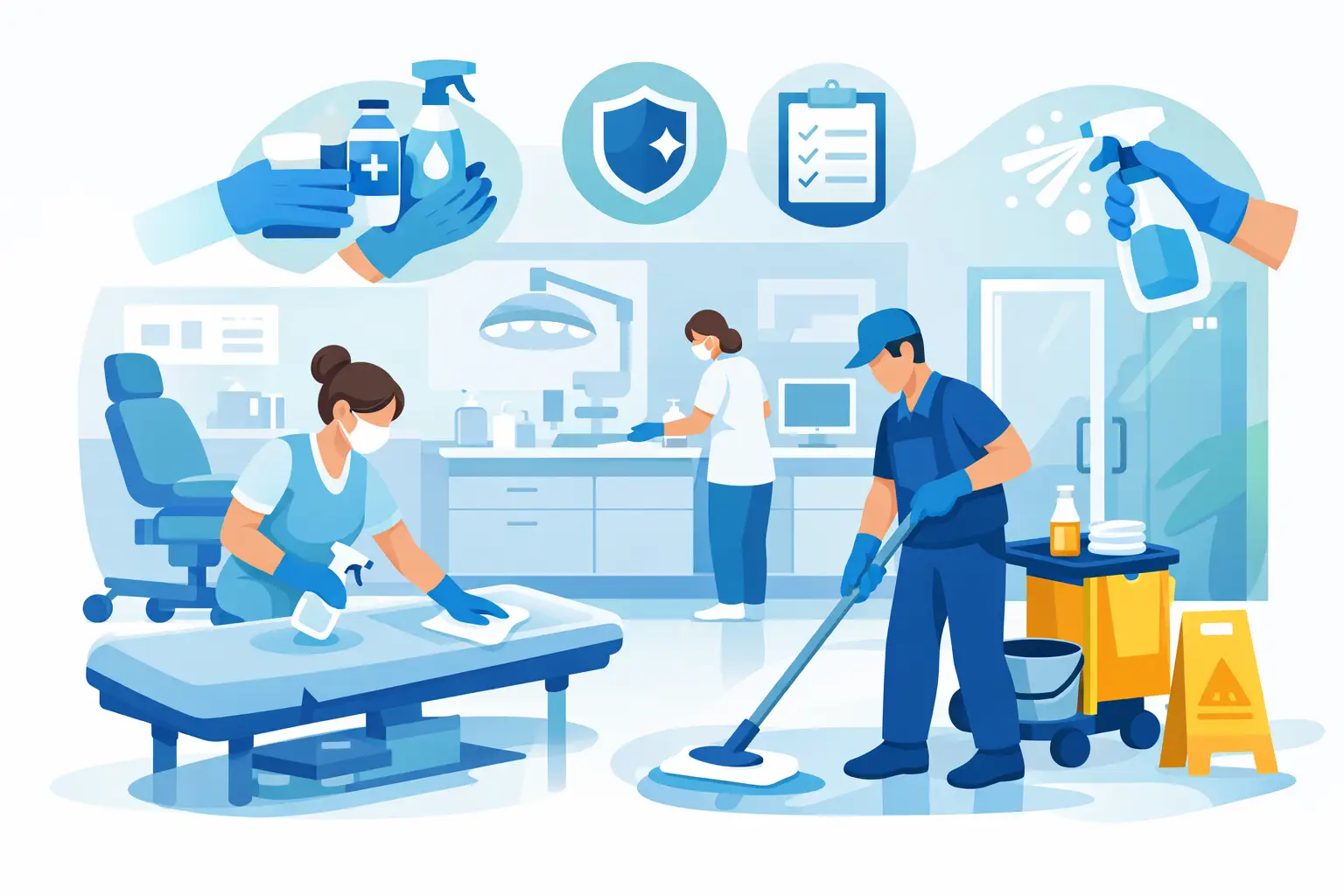 Clinic Sanitation Workflow Example for Daily Care